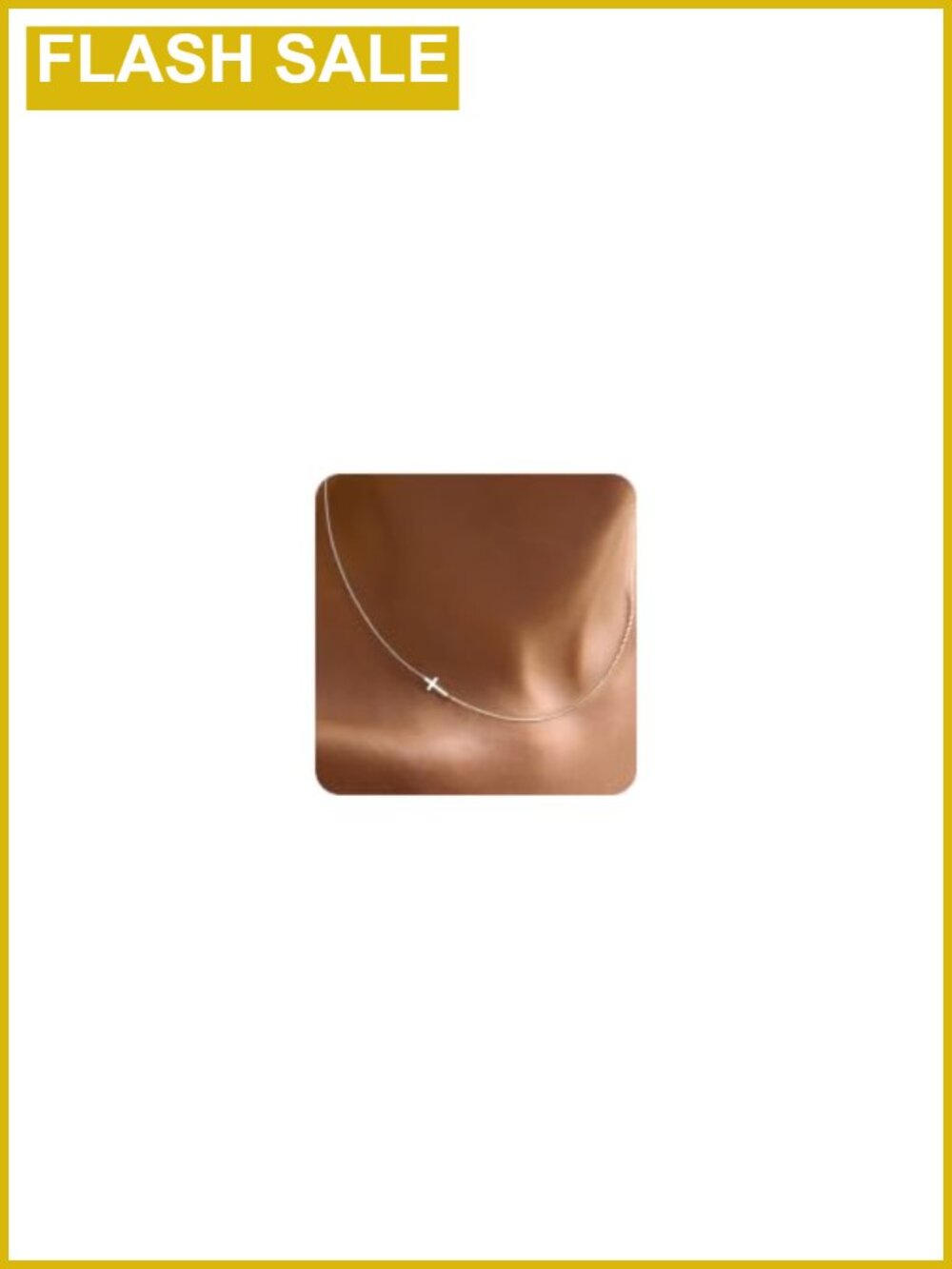 14K Gold Plated Sideways Cross Necklace Adjustable Dainty Pendant